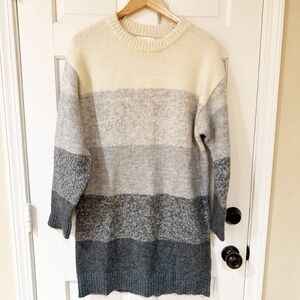 IN FEBRUARY relaxed fit sweater mini dress in cream